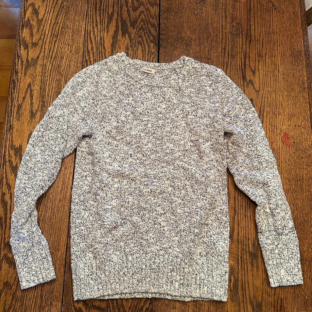L.L. Bean Black and White Crew Neck Sweater